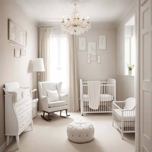Contemporary Classic Nursery design - AI generated interior design visualization