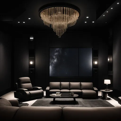 Contemporary Home Theater design - AI generated interior design visualization