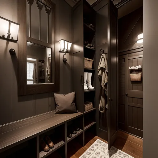 Contemporary Mudroom design - AI generated interior design visualization