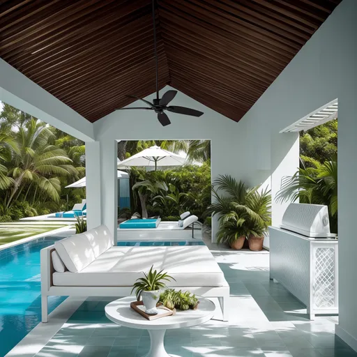 Contemporary Pool House design - AI generated interior design visualization