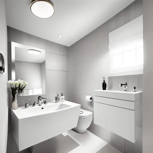 Contemporary Powder Room design - AI generated interior design visualization