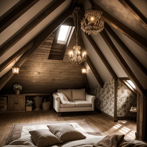 Cottagecore Attic design - AI generated interior design visualization