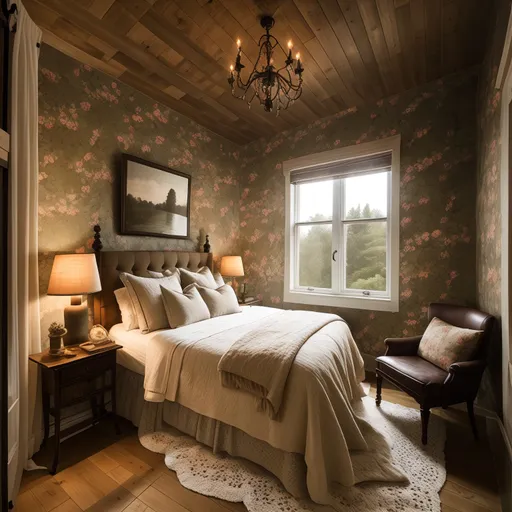 Cottagecore Bedroom design - AI generated interior design visualization