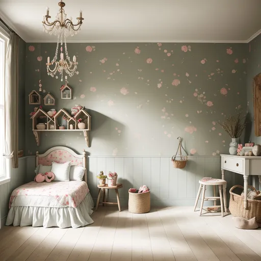 Cottagecore Kids Room design - AI generated interior design visualization