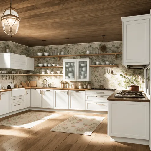 Cottagecore Kitchen design - AI generated interior design visualization