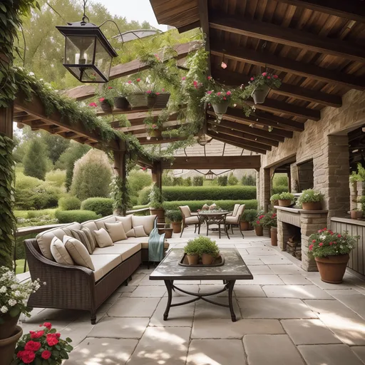 Cottagecore Patio design - AI generated interior design visualization