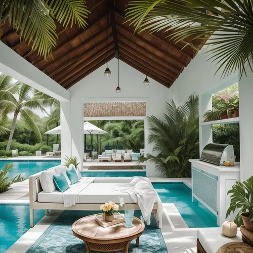 Cottagecore Pool House design - AI generated interior design visualization