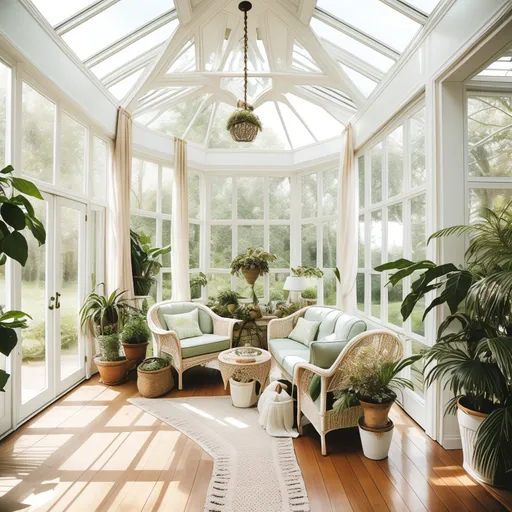 Cottagecore Sunroom design - AI generated interior design visualization