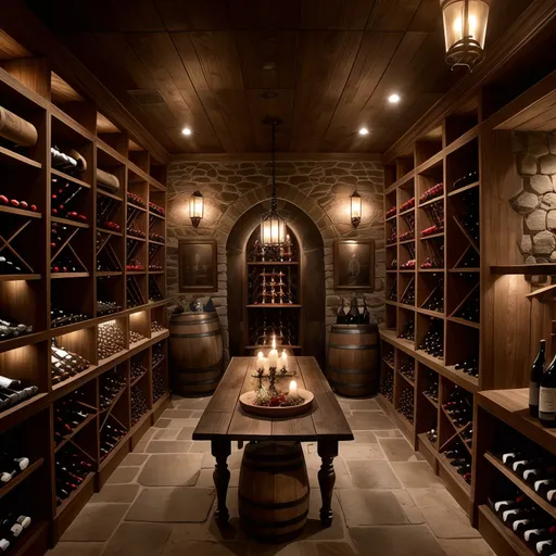 Cottagecore Wine Cellar design - AI generated interior design visualization