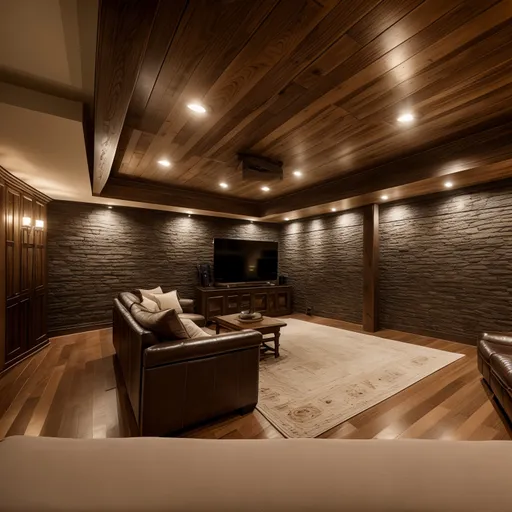 Craftsman Basement design - AI generated interior design visualization
