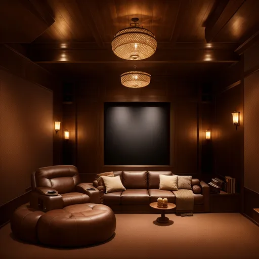 Craftsman Home Theater design - AI generated interior design visualization