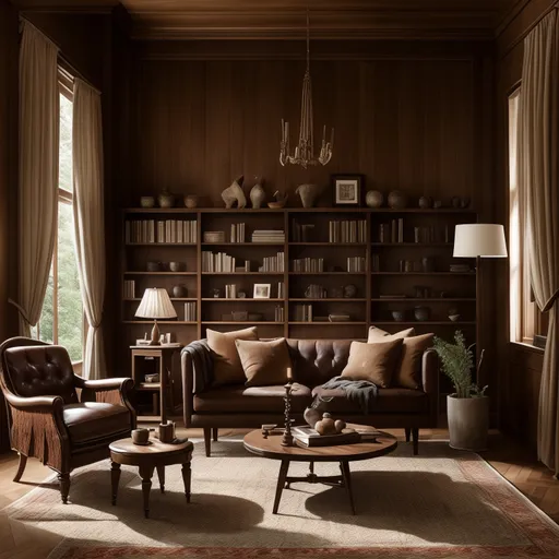 Craftsman Living Room design - AI generated interior design visualization