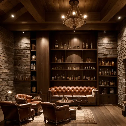 Craftsman Man Cave design - AI generated interior design visualization