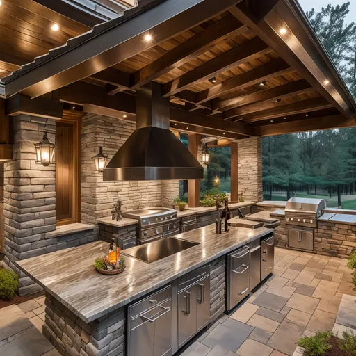 Craftsman Outdoor Kitchen design - AI generated interior design visualization