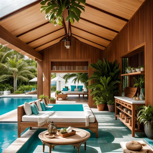 Craftsman Pool House design - AI generated interior design visualization