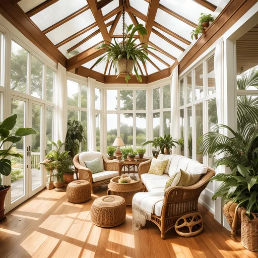 Craftsman Sunroom design - AI generated interior design visualization
