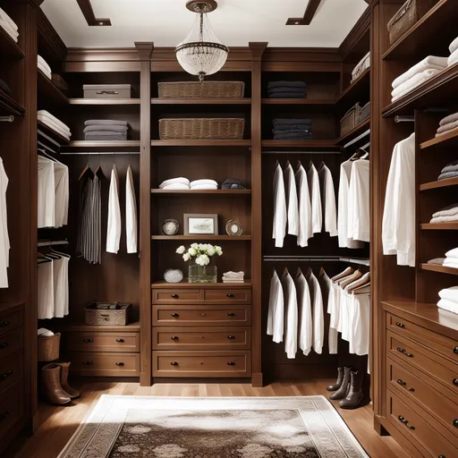 Craftsman Walk-in Closet design - AI generated interior design visualization