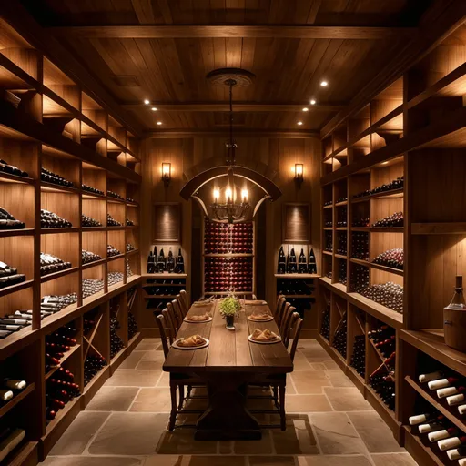 Craftsman Wine Cellar design - AI generated interior design visualization