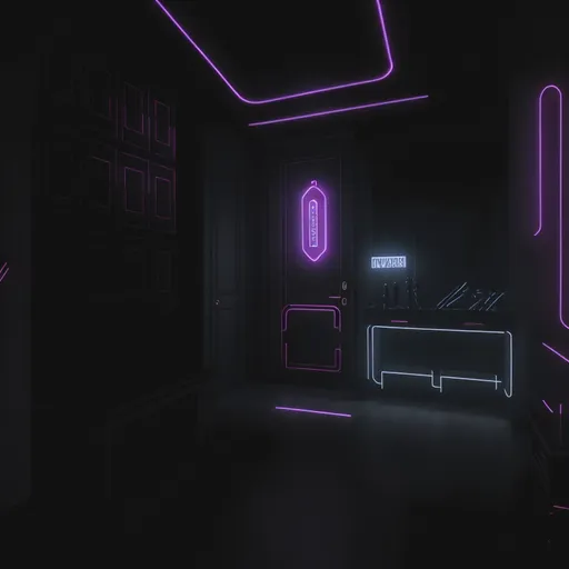 Cyberpunk Entryway design - AI generated interior design visualization