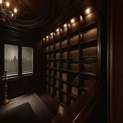 Dark Academia Library design - AI generated interior design visualization