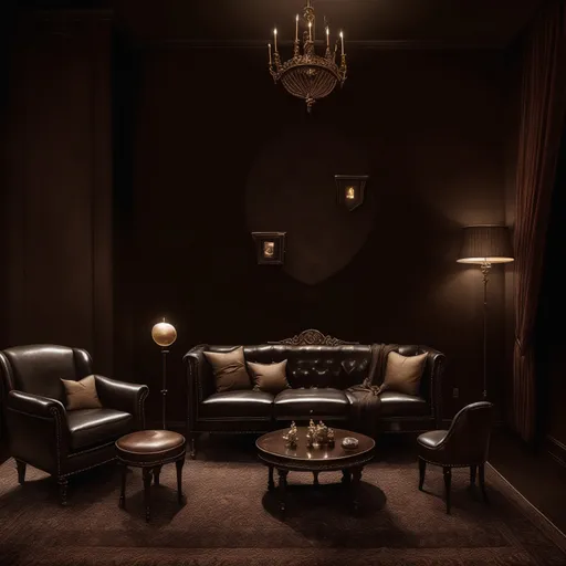 Dark Academia Living Room design - AI generated interior design visualization