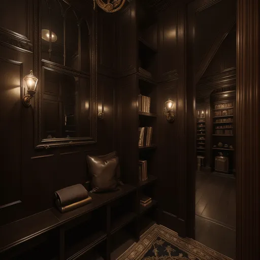 Dark Academia Mudroom design - AI generated interior design visualization