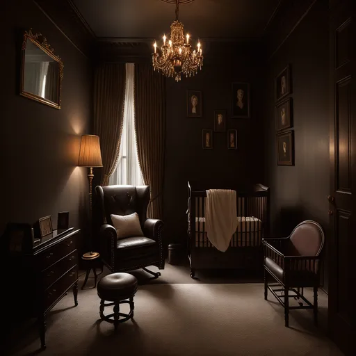 Dark Academia Nursery design - AI generated interior design visualization