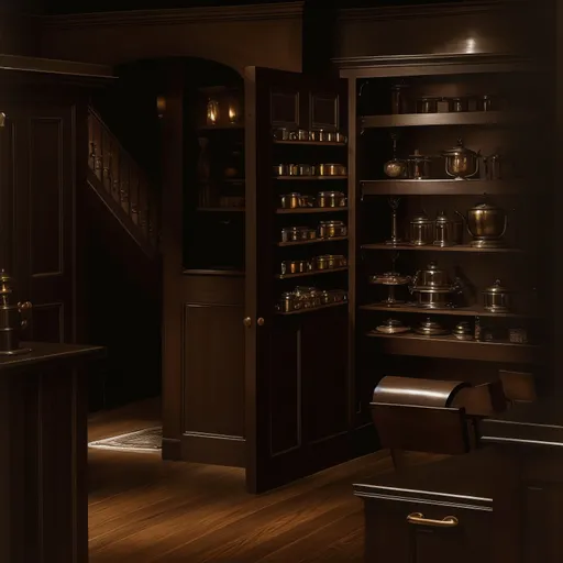 Dark Academia Pantry design - AI generated interior design visualization