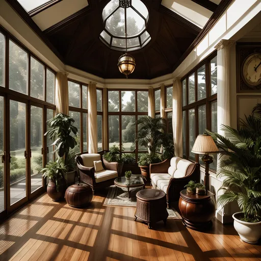 Dark Academia Sunroom design - AI generated interior design visualization