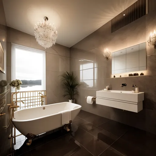 Eclectic Bathroom design - AI generated interior design visualization
