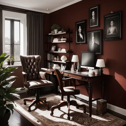 Eclectic Home Office design - AI generated interior design visualization