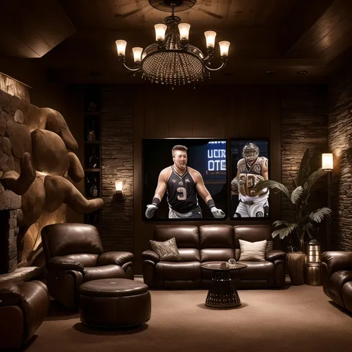 Eclectic Man Cave design - AI generated interior design visualization