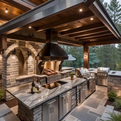 Eclectic Outdoor Kitchen design - AI generated interior design visualization