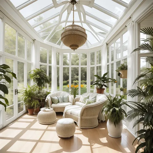 Eclectic Sunroom design - AI generated interior design visualization