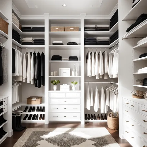 Eclectic Walk-in Closet design - AI generated interior design visualization