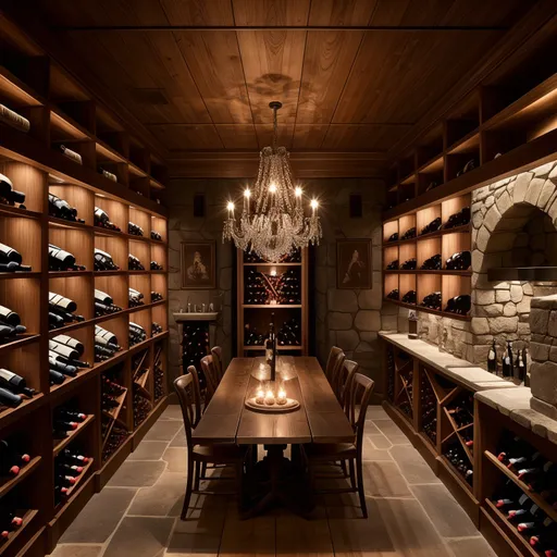 Eclectic Wine Cellar design - AI generated interior design visualization