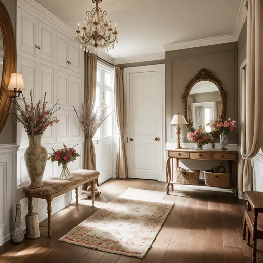 English Country Entryway design - AI generated interior design visualization