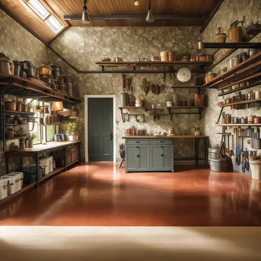 English Country Garage design - AI generated interior design visualization