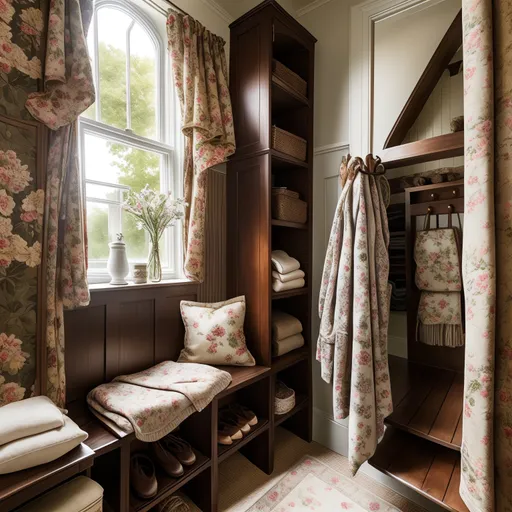 English Country Mudroom design - AI generated interior design visualization