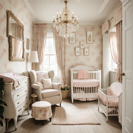 English Country Nursery design - AI generated interior design visualization