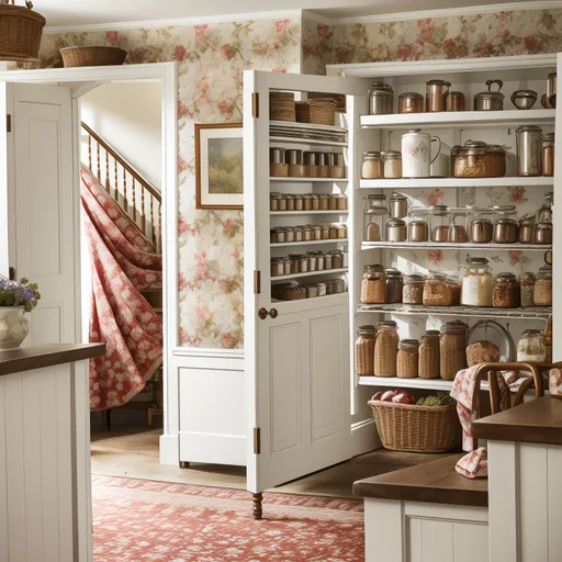 English Country Pantry design - AI generated interior design visualization