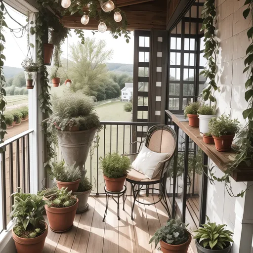 Farmhouse Balcony design - AI generated interior design visualization