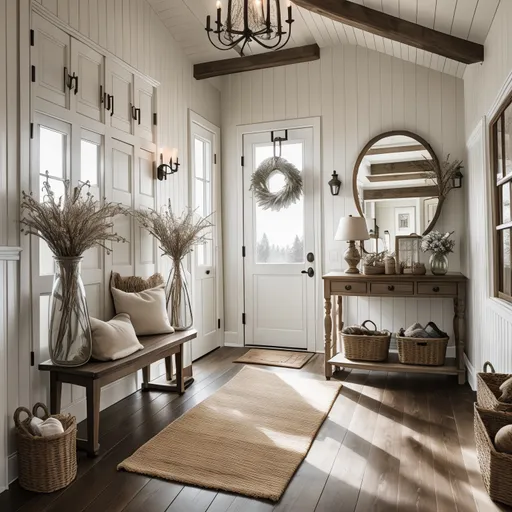 Farmhouse Entryway design - AI generated interior design visualization