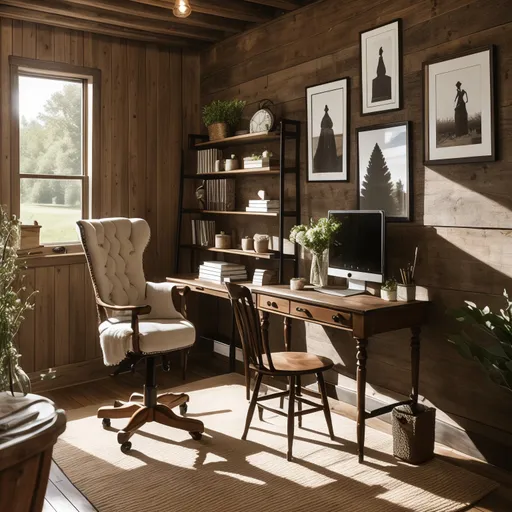 Farmhouse Home Office design - AI generated interior design visualization