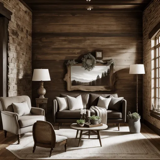 Farmhouse Living Room design - AI generated interior design visualization