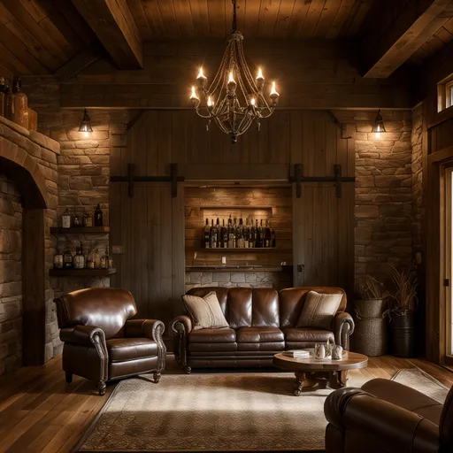 Farmhouse Man Cave design - AI generated interior design visualization
