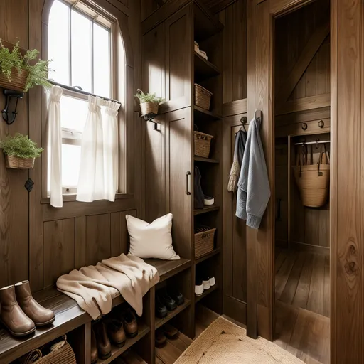 Farmhouse Mudroom design - AI generated interior design visualization