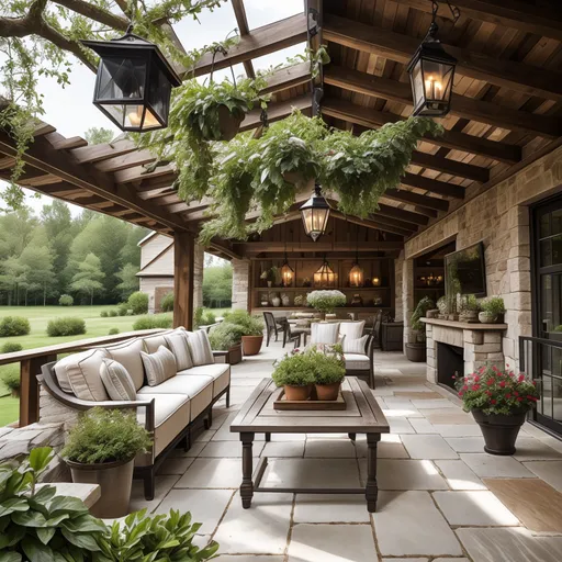 Farmhouse Patio design - AI generated interior design visualization