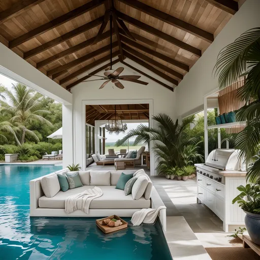 Farmhouse Pool House design - AI generated interior design visualization