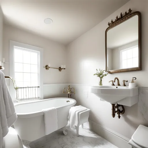 Farmhouse Powder Room design - AI generated interior design visualization